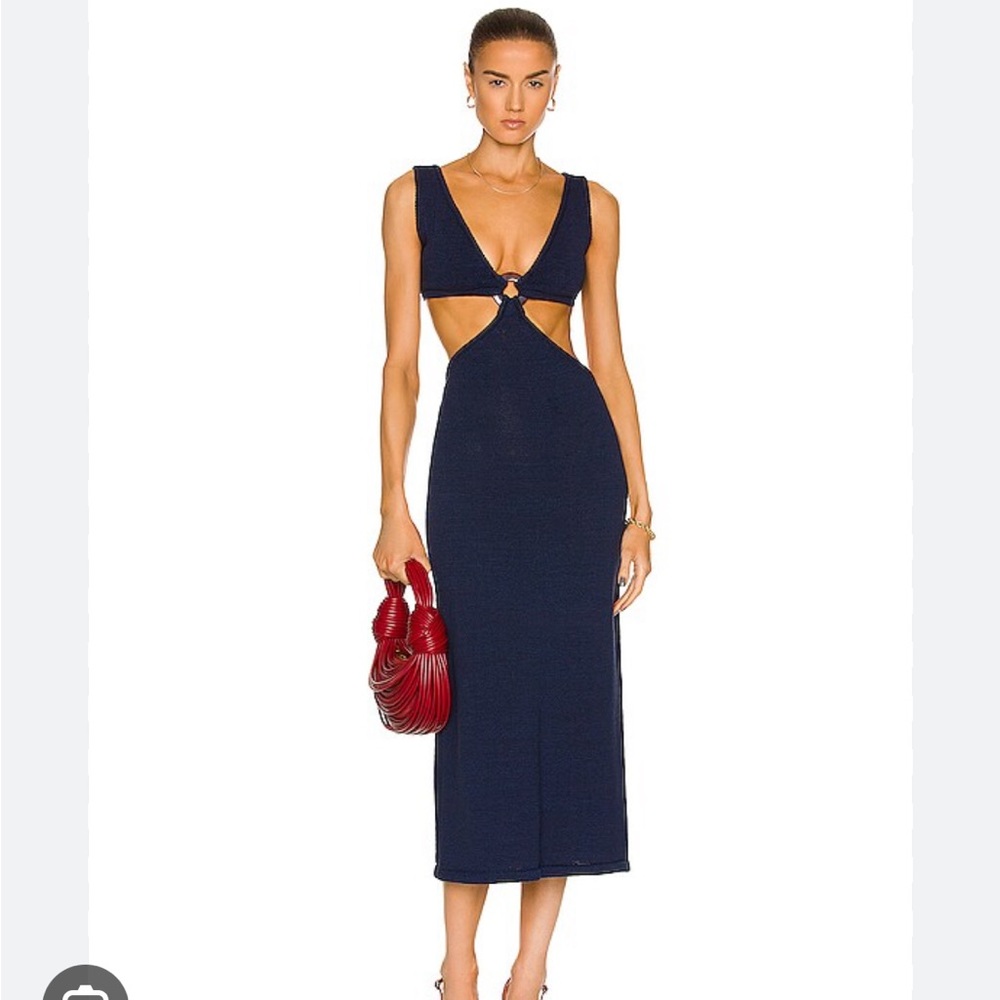 Cult Gaia Bank Midi Dress in Ink